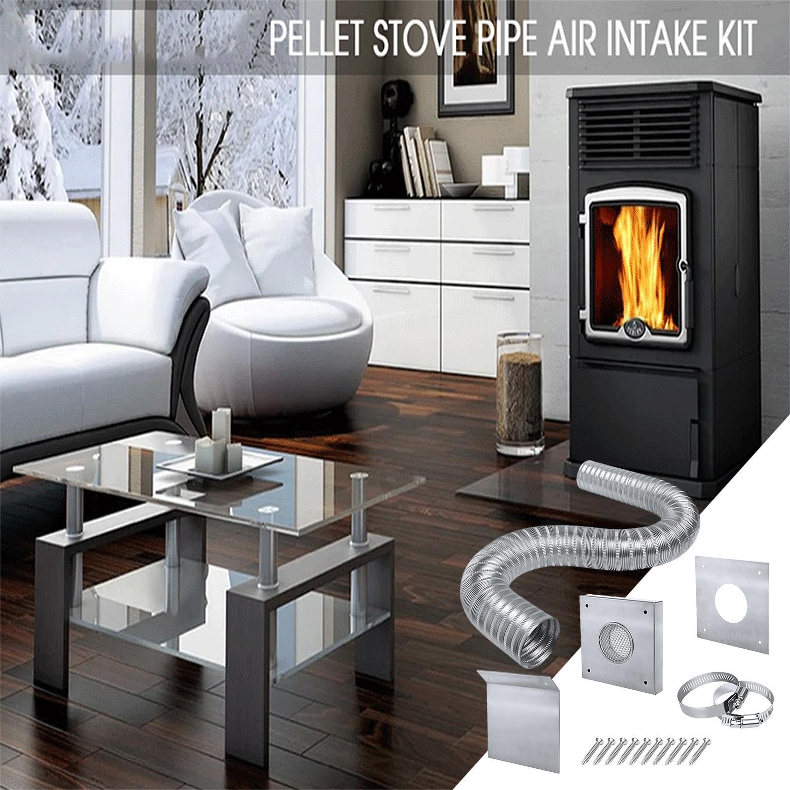 Kit aria fredda esterna, resistenti al calore per e stufa | kit di ventilazione efficiente, prestazioni robuste per tubi della stufa a pellet