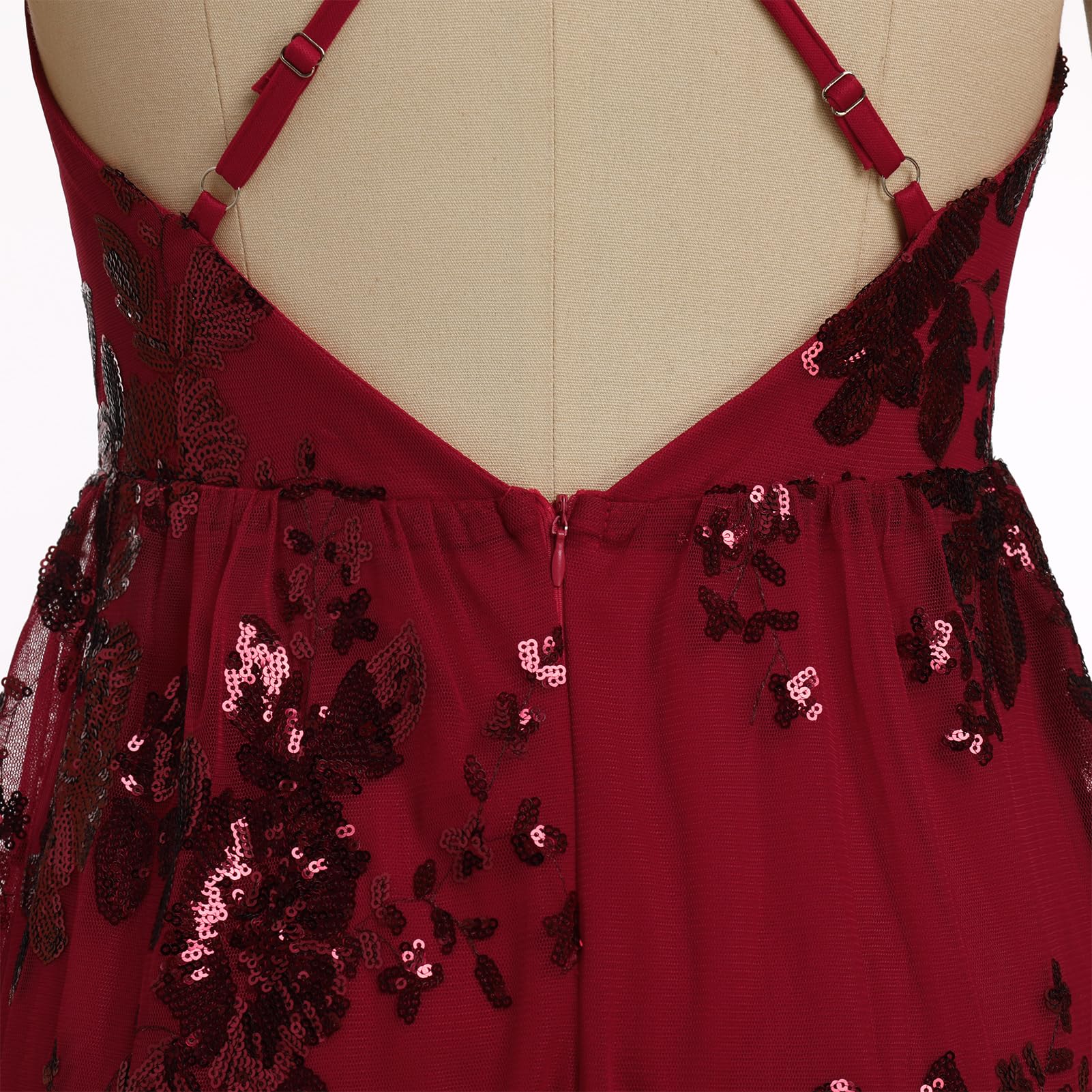 ODIZLI Vestido corto para mujer, con tirantes delgados, lentejuelas brillantes, acampanado, para fiesta, discoteca, baile, largo por encima de la rodilla