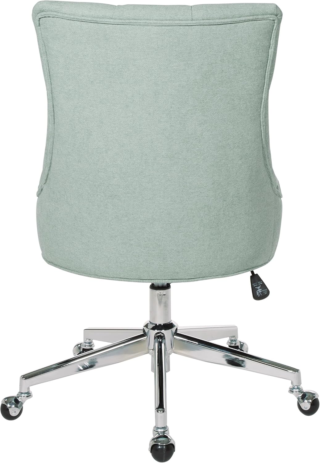 Amelia Swivel Armless Office Chair in Mint Blue with Chrome Base