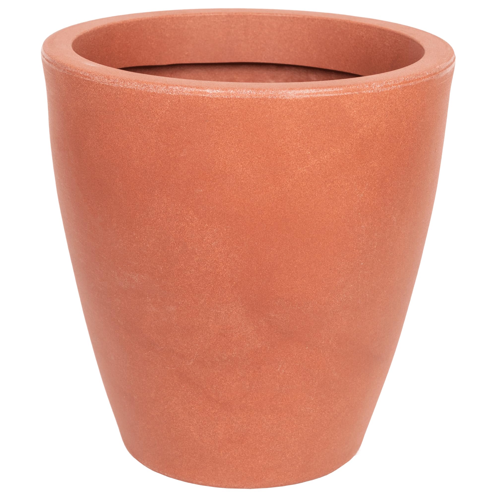 Elly Décor Pot De Jardin Rond Moderne Avec Drainage - 45,7 Cm - Léger Et Extrêmement Durable - Pour Intérieur Et Extérieur - 45,7 X 53,3 Cm - Noir