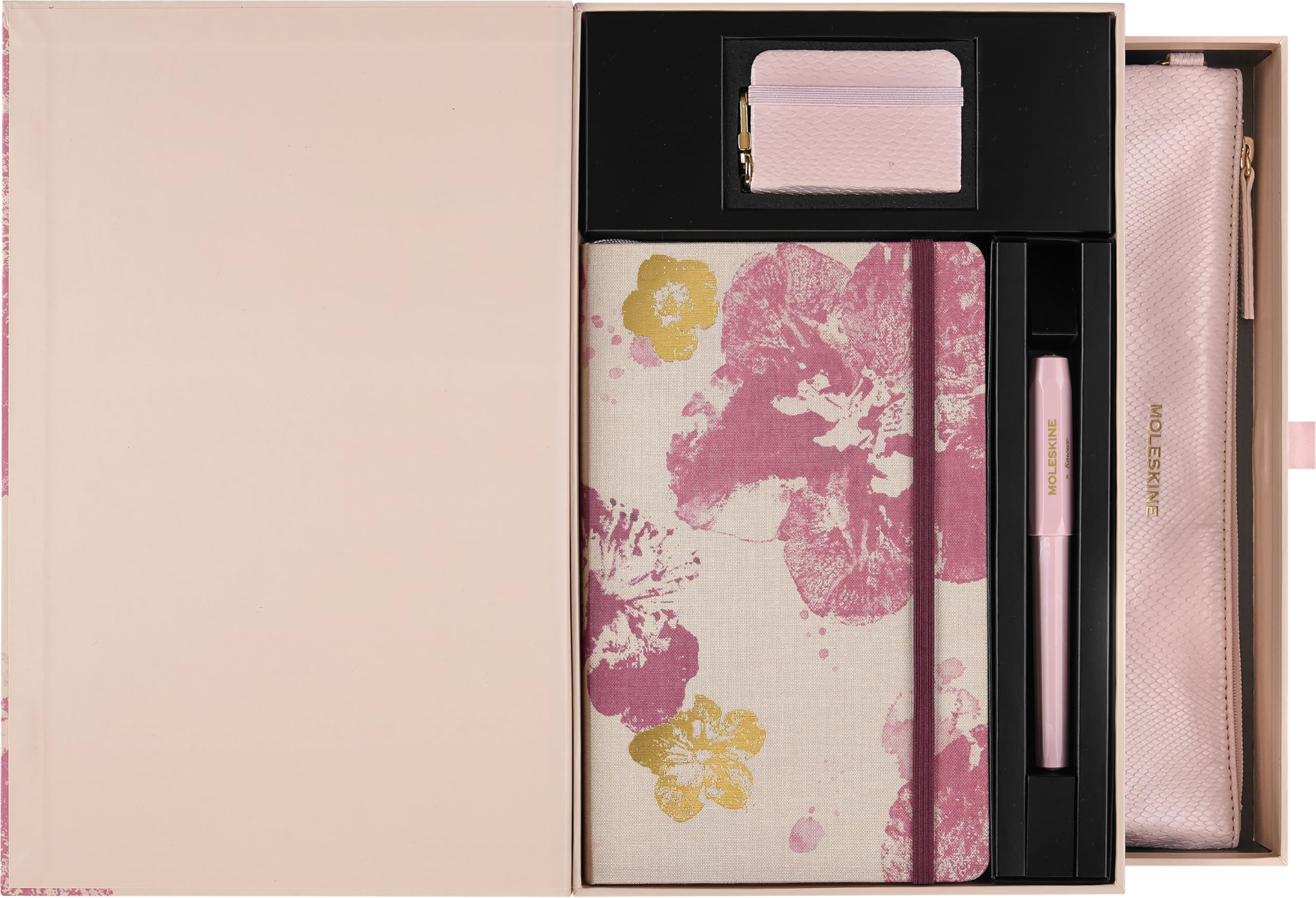 Moleskine Sakura Premium Box, Notizbuch L/A5, liniert, fester Einband, Sakura Precious & Ethical Notizbuch, liniert, weicher Einband, Mini-Notizbuch ... Ethical Pouch, wiederverwendbare Geschenkbox