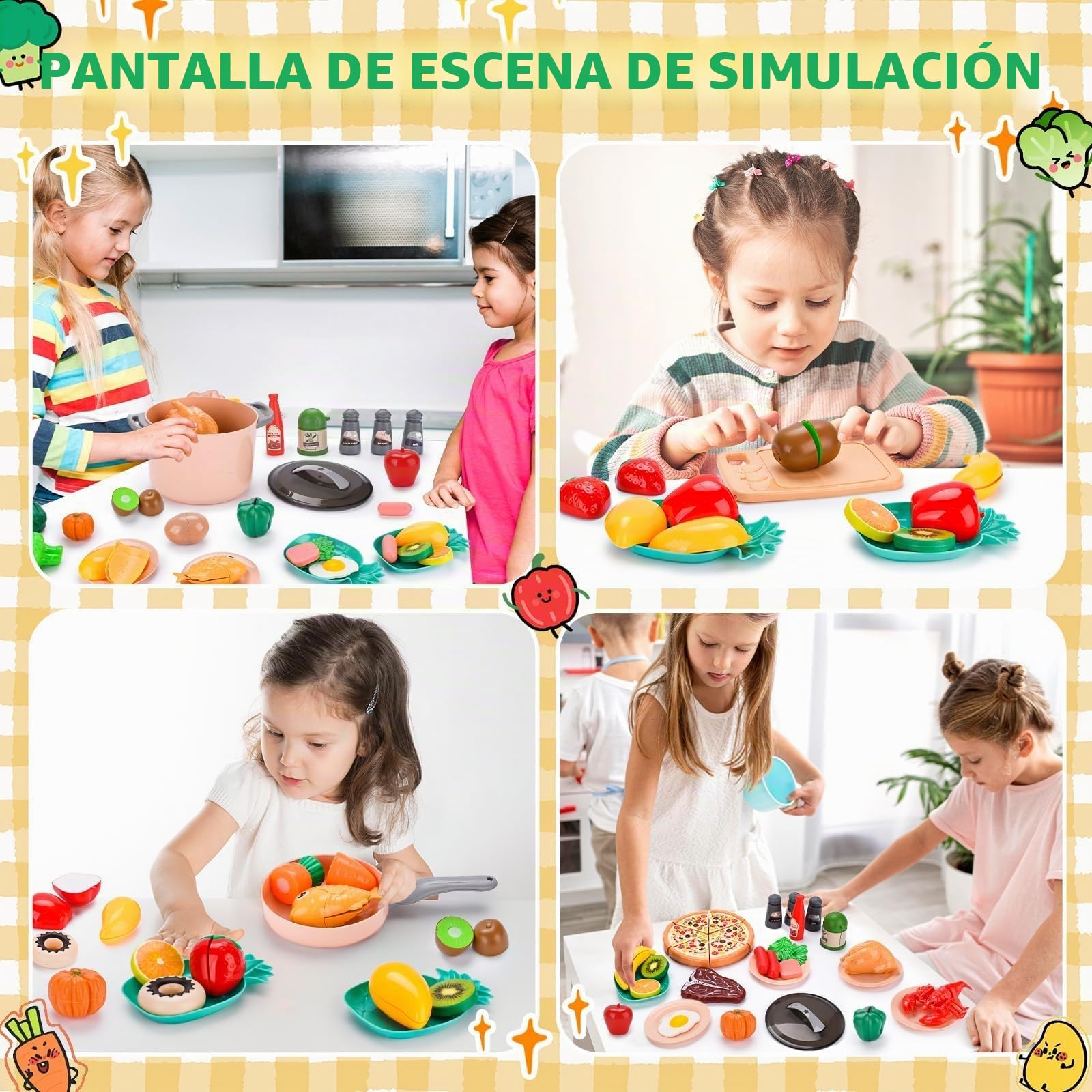 Cocina Juguete con Comida Juguete,Accesorios Cocina Juguetes,Juego de rol Cocinita Infantil con Comida Juguete Cubiertos Cesta Picnic Niños, Cocina Infantil Cocina de Juguete