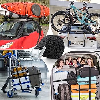 12 Cinghie Di Fissaggio Da 1m - Regolabili Con Chiusura A Clip Per Moto, Auto E Bagagli | Nero, Carico Fino A 250 Kg - Foto 12