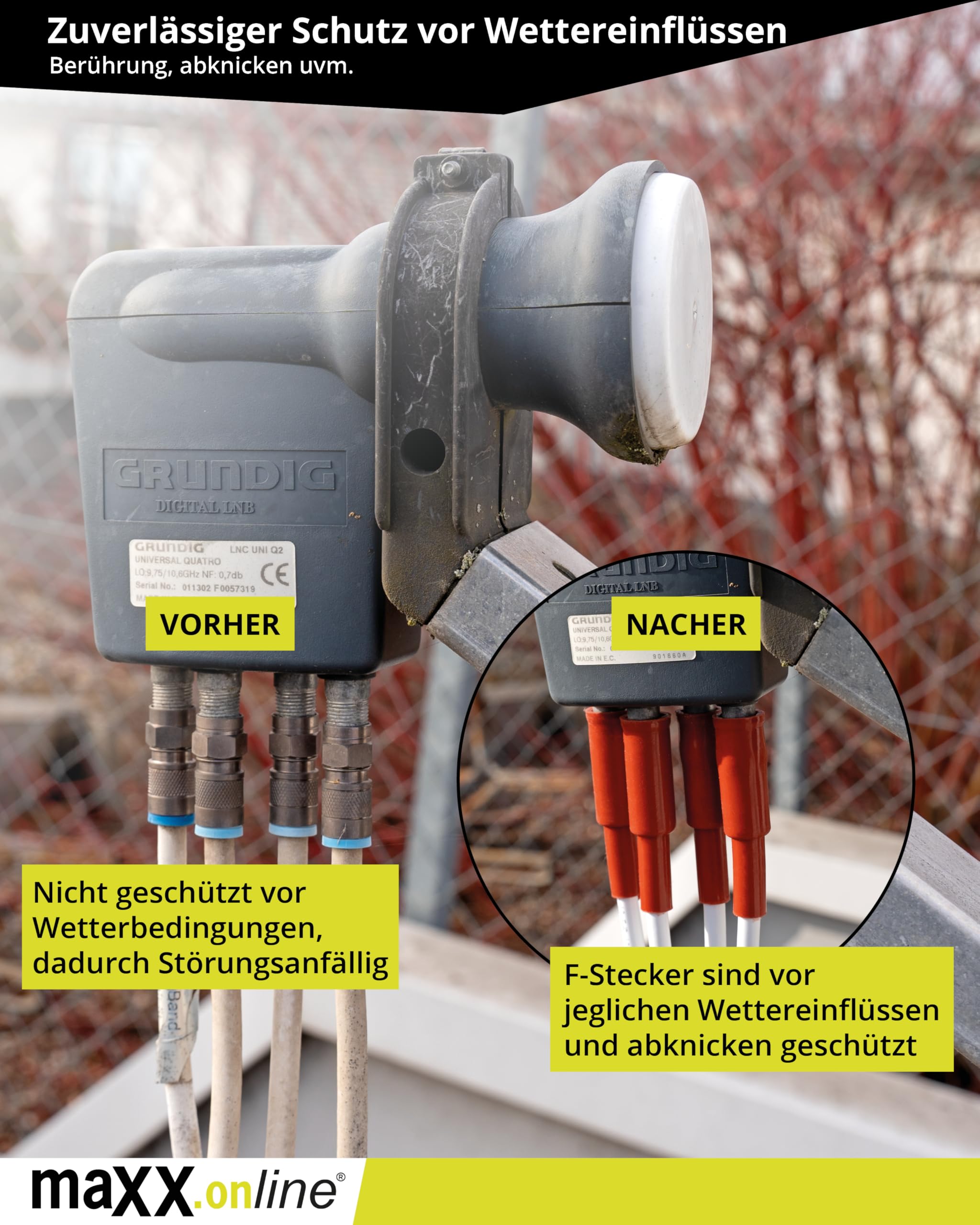10 x wtyczka F gumowa tulejka i zabezpieczenie przed zagięciem kabla do wtyczek kompresyjnych i wtyczek F wszelkiego rodzaju, kabel satelitarny, kabel koncentryczny, ochrona przed