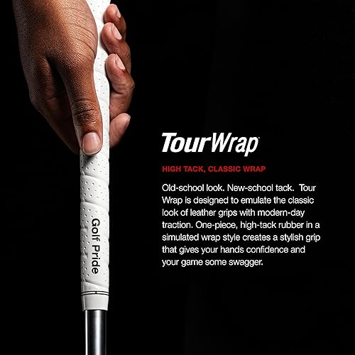 Miniatura 9 de Golf Pride Agarre de golf Tour Wrap, agarre cómodo y duradero para palos, diseño clásico con tacto de alta adherencia, construcción de goma