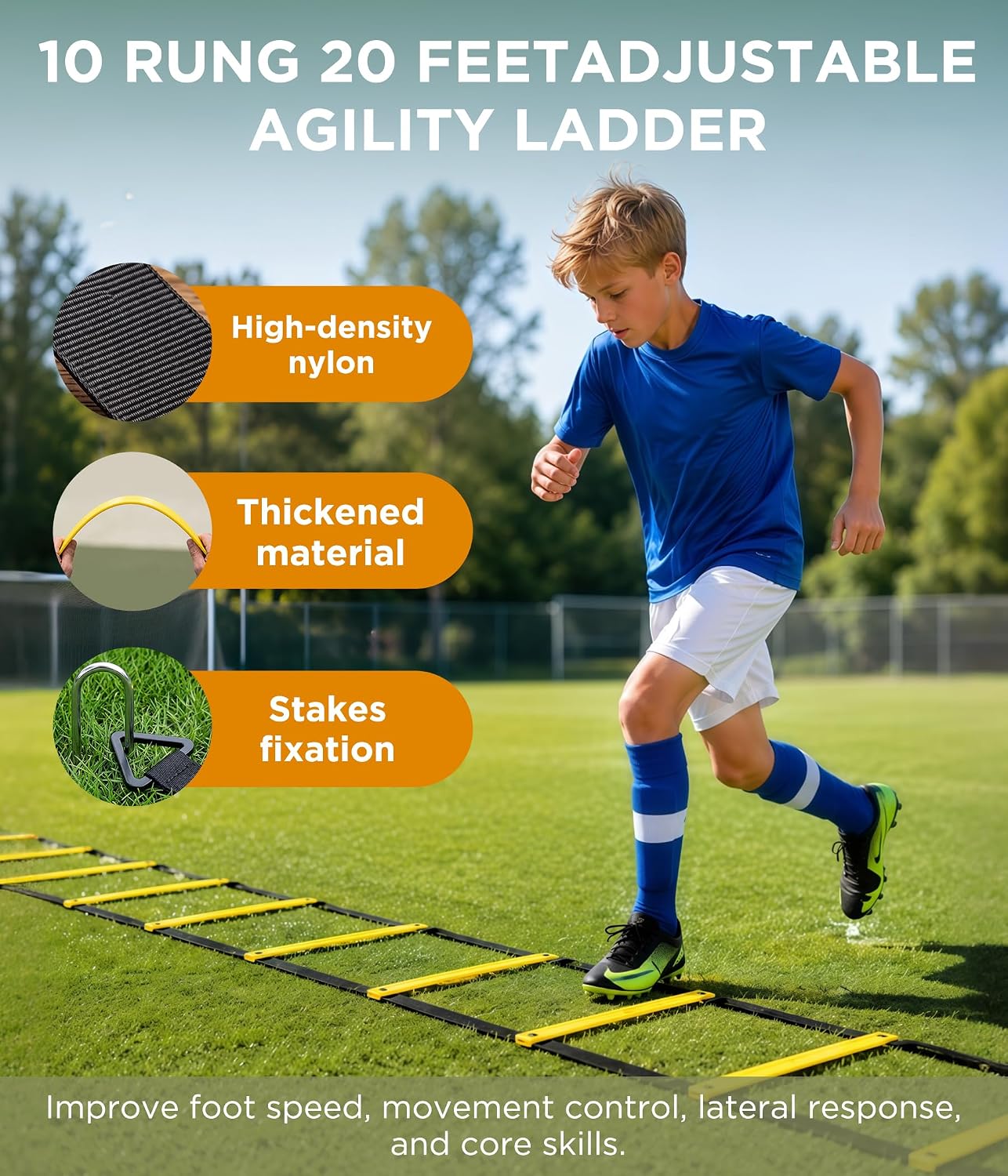 KANAD Soccer Goal, Soccer Goals for Backyard Set of 2, 4x3ft Portable Pop Up Soccer Net Training Equipment with Soccer Ball, Ladder, Cones and Targets, Easy Setup for Backyard, Park or School Training