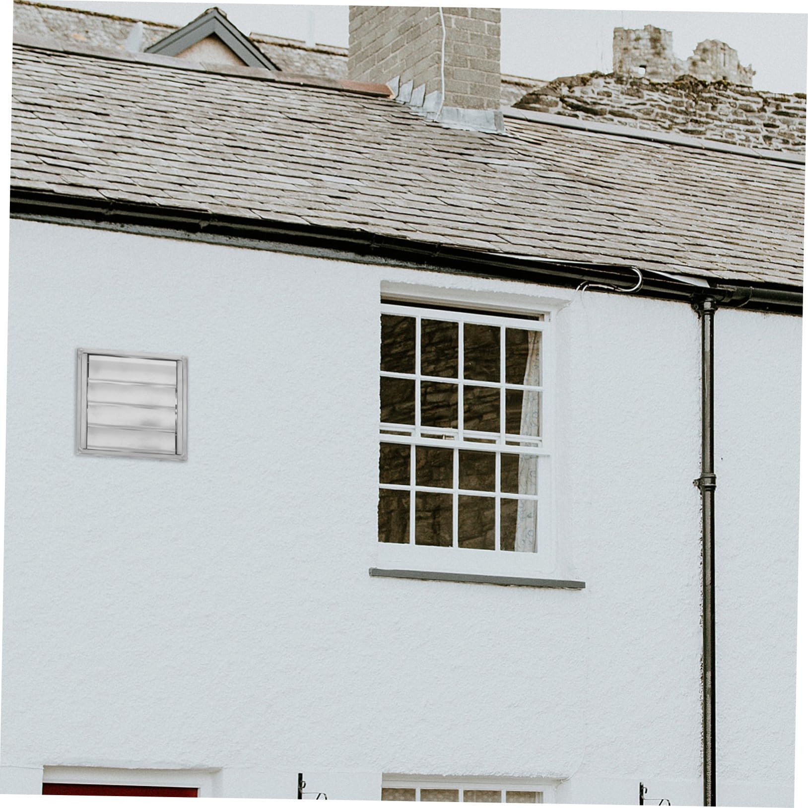 Rejilla de Ventilación Exterior de Acero Inoxidable con Lamas Móviles Ajustables y Malla Protectora para Paredes para Ventilación Baños Cobertizos y Vehículos Pequeños