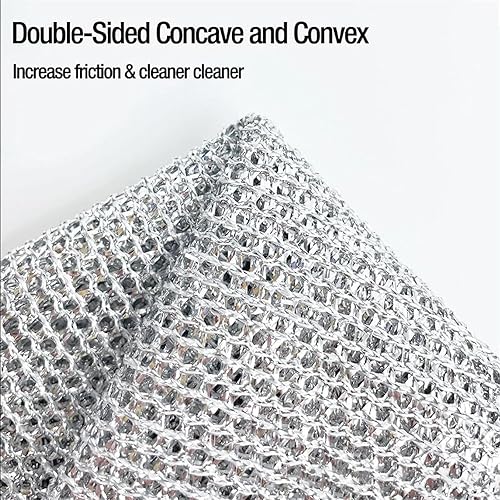 Miniatura 7 de Zyluxa Power Scrub, paño de limpieza Zyluxa, paños de limpieza Poshzon, trapos multiusos para lavar platos de alambre húmedo y seco, paño limpio