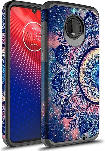 Miniatura 10 de Rosebono - Funda compatible con Motorola Moto Z4  Z4, delgada, híbrida de doble capa, a prueba de golpes, con gráficos coloridos, funda para
