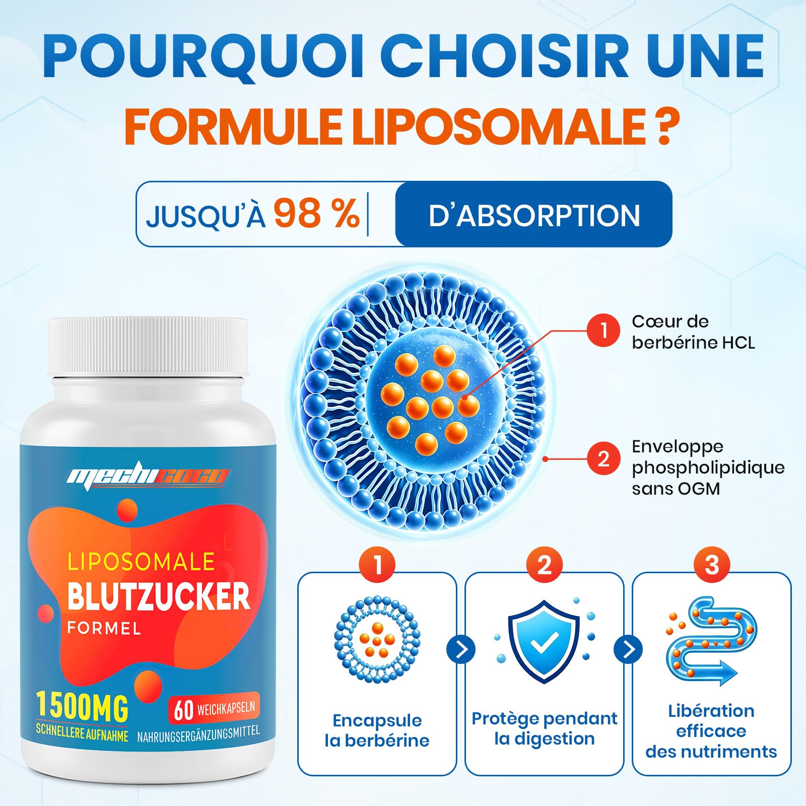 Complément Alimentaire Liposomal de Berbérine 1500 mg (2 Paquets)