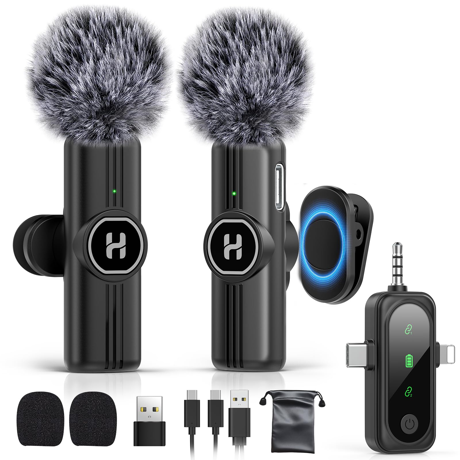 Amazon.com: HEHOTTC 3 in 1 Mini Wireless Lavalier Microphone for