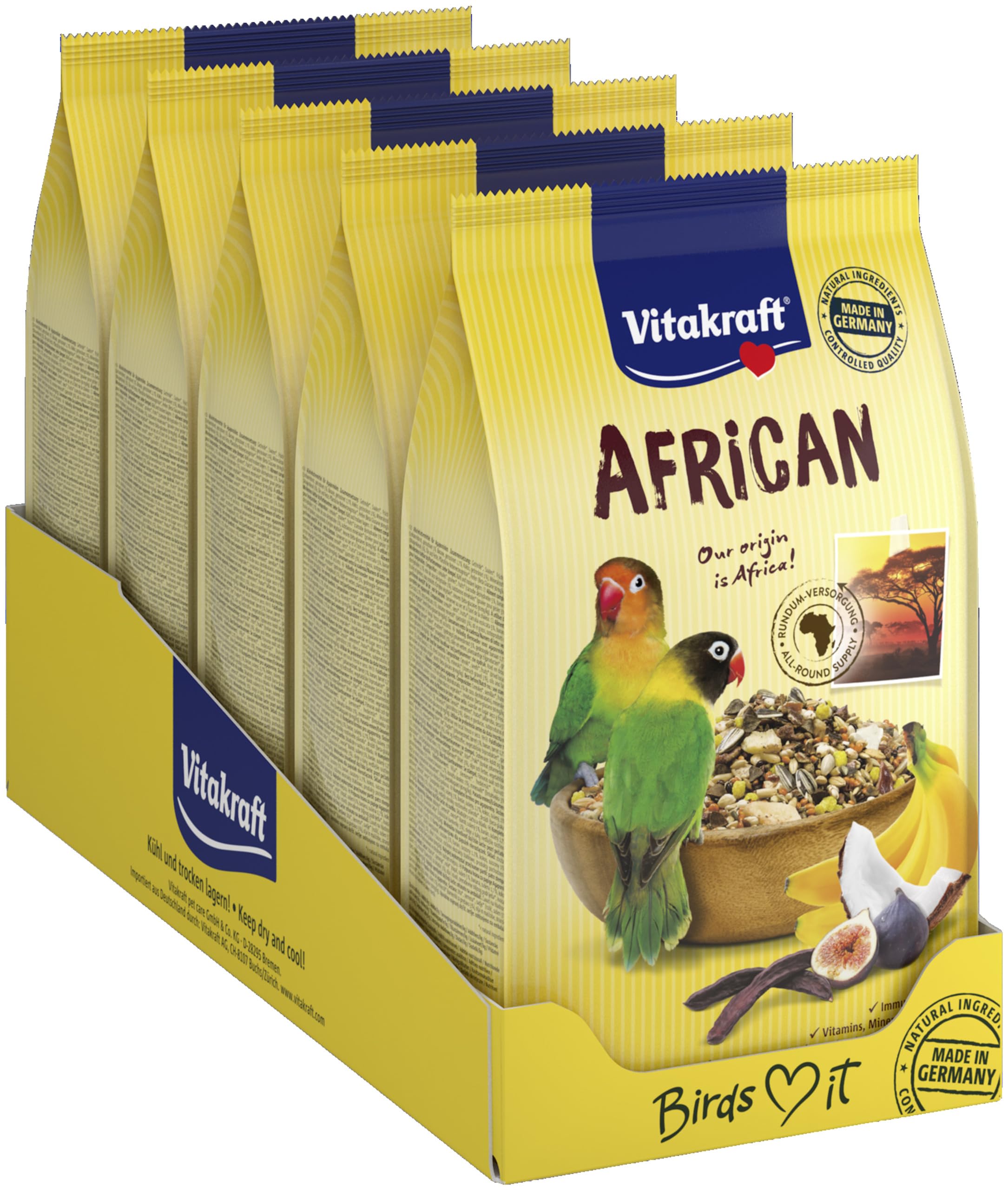 VitakraftAfrican Parrot Food Small Breeds 750 g (Pack of 5)