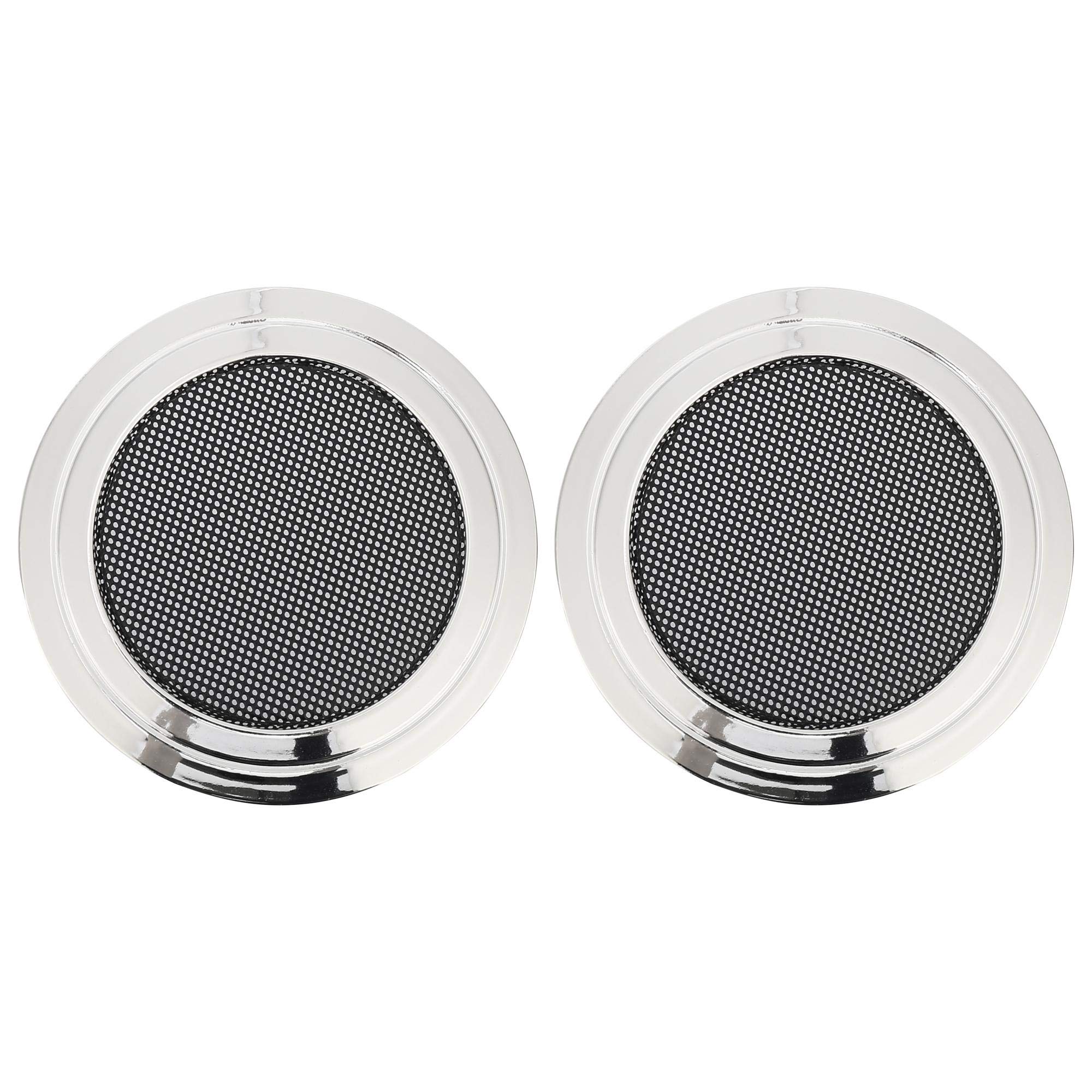 X AUTOHAUX 2pcs 3'' Silver Tone Car Audio Speaker Cover Mesh Subwoofer Grill Horn Guard Protector