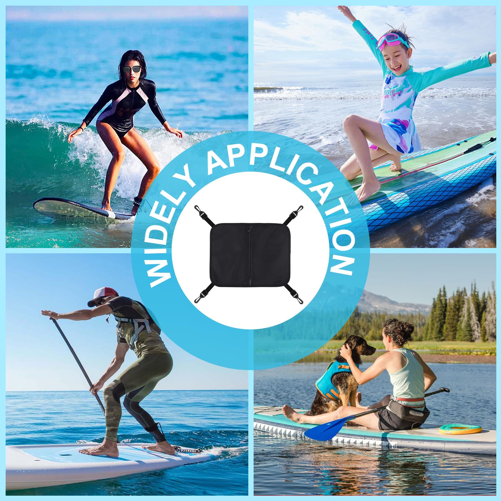 Aufbewahrungstasche Für Surfboard, Deck Tasche Mit Reißverschluss, Mesh Design Mit Großer Kapazität, Ideal Für Surfen SUP Kajak Outdoor Zubehör