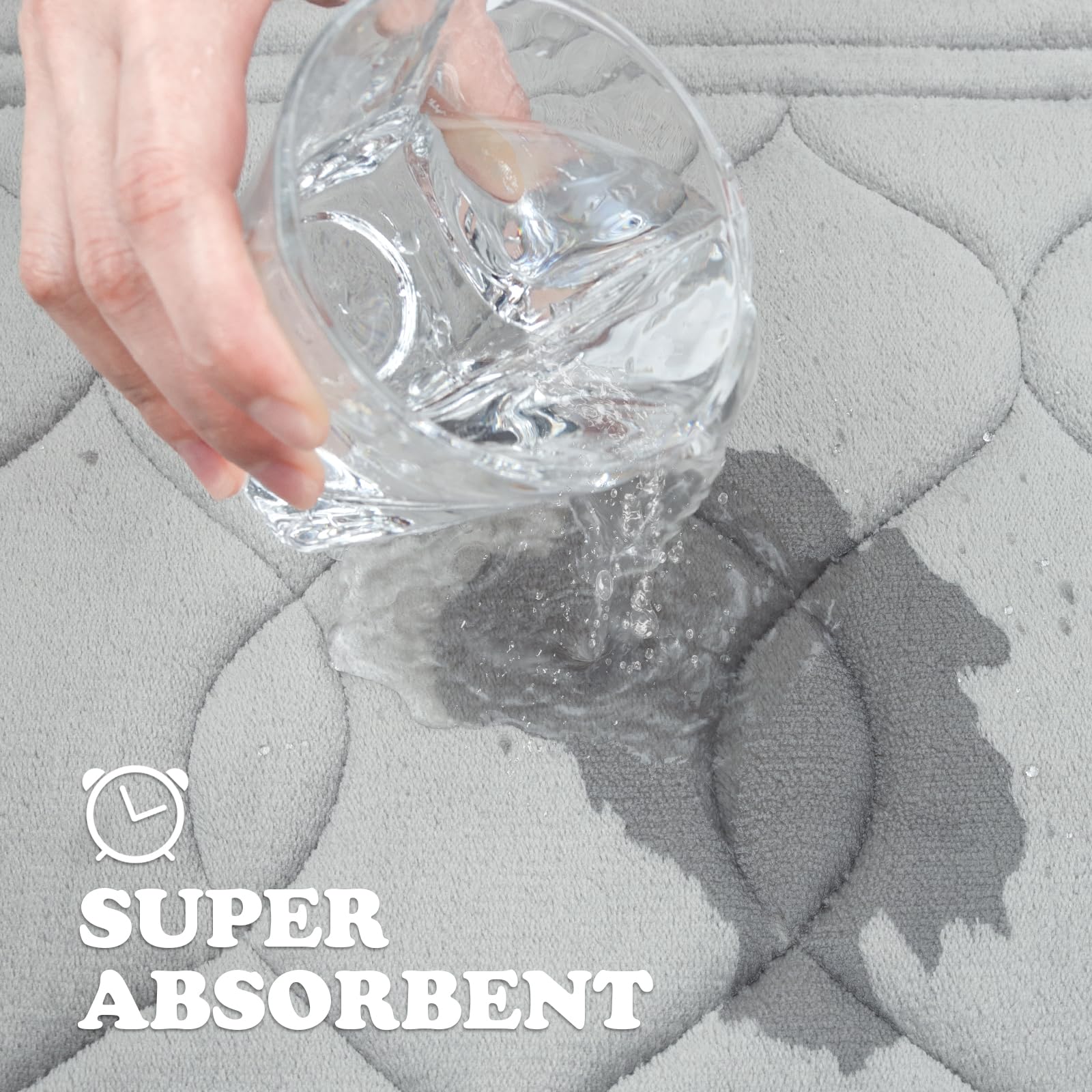 Juego de alfombras de baño de espuma viscoelástica, 2 piezas, ultra suaves, grises, antideslizantes, absorbentes de agua, lavables a máquina, de secado rápido, alfombras de baño para baño, bañera,