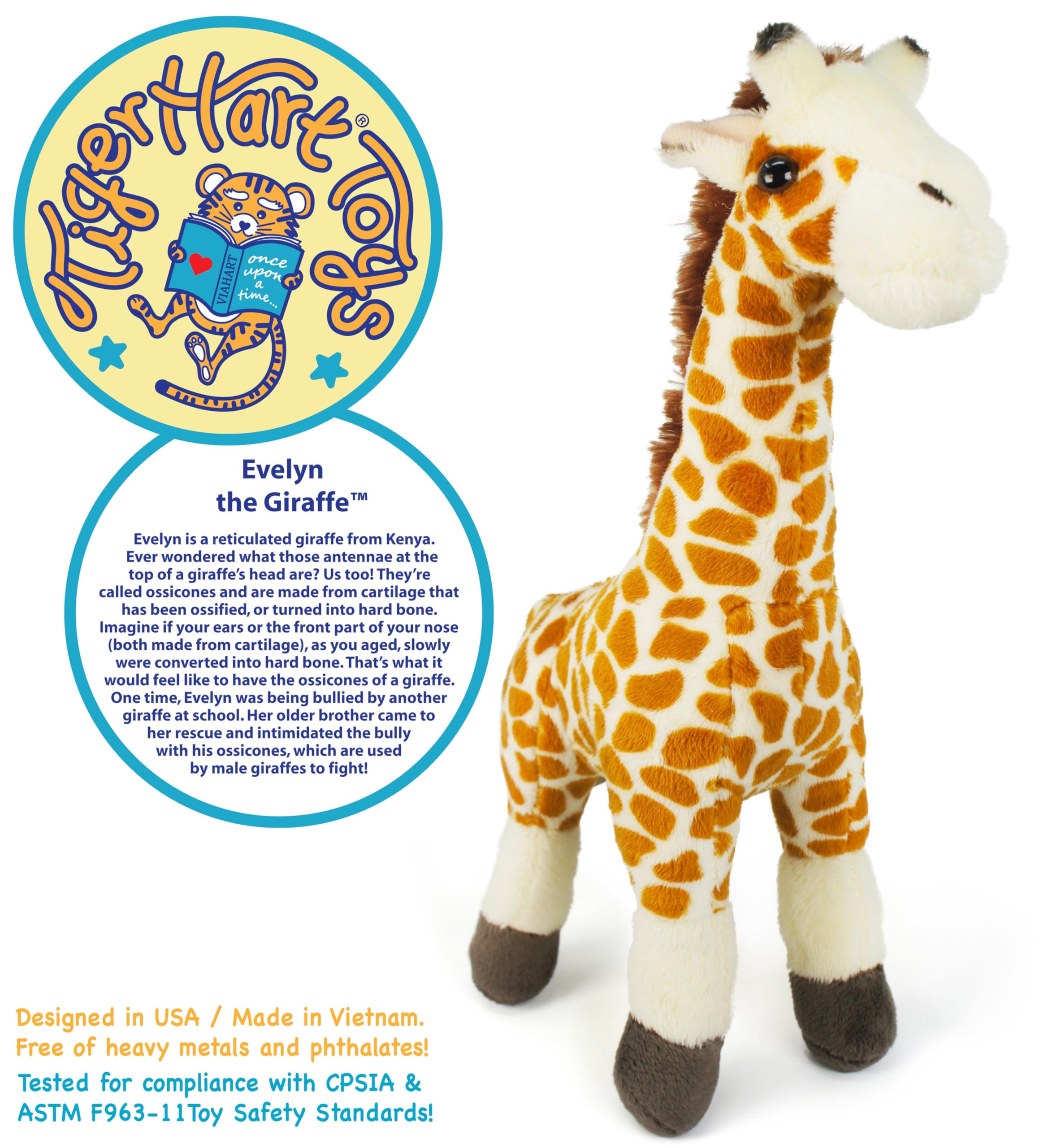 Amazon.com: TigerHart Evelyn The Giraffe - 11 Inch Stuffed Animal