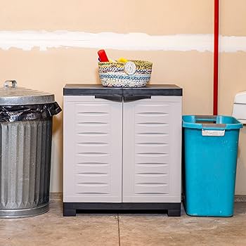 Sagggキャビネット Amazon.com: Sunnydaze Plastic Garage Storage Cabinet with