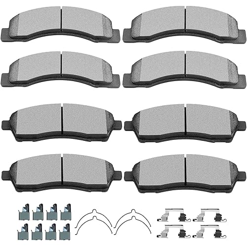 SCITOO Ceramic Brake Pads Kits, 8pcs Brakes Pads Set fit for 2000-2005 for Ford Excursion,1999-2004 for Ford for F-250 Super Duty,1999-2004 for Ford for F-350 Super Duty