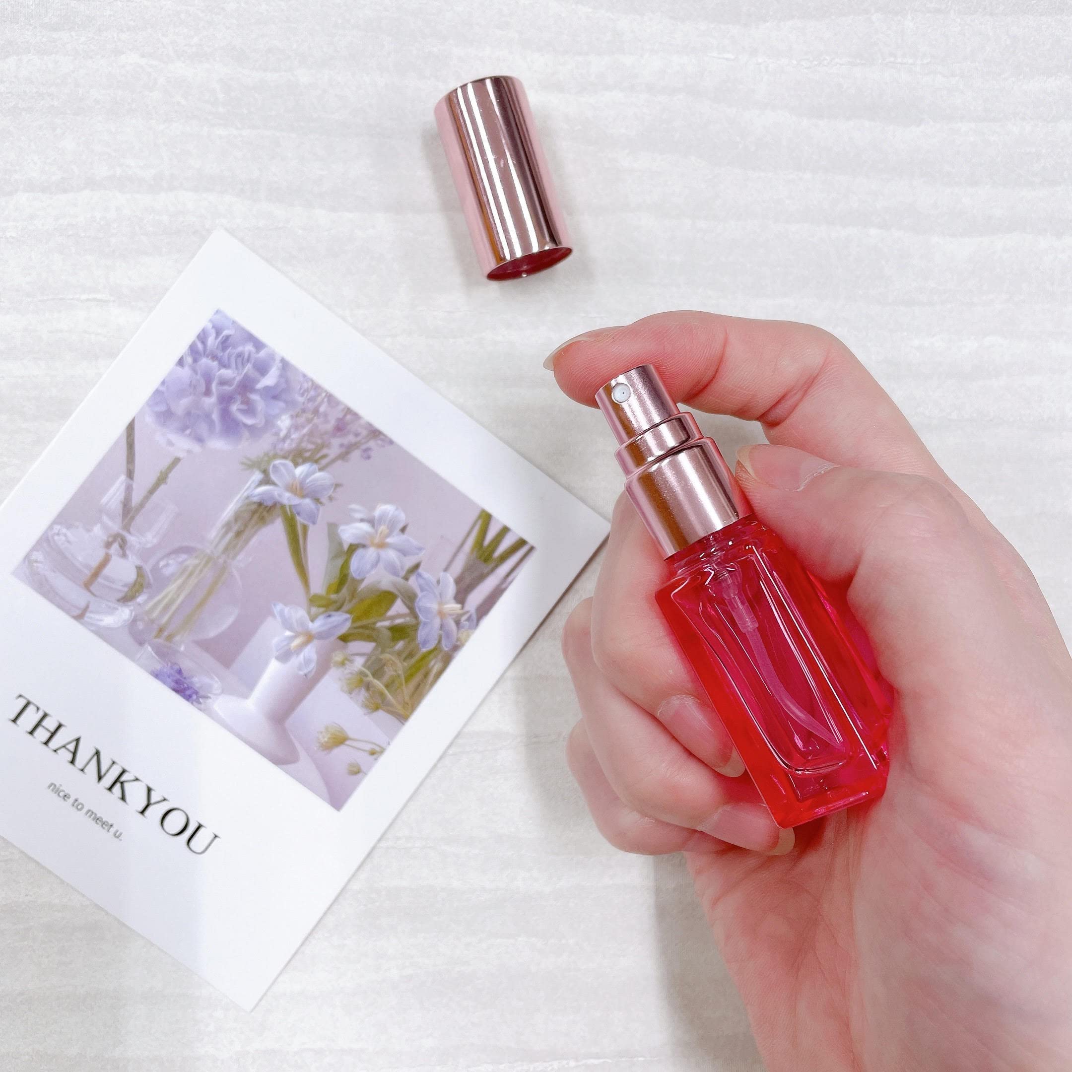 Amazon.co.jp: 【スクエア型 スプレー 容器】4ml クリアピンク