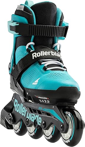 Miniatura 4 de Rollerblade Microblade Kids Adjustable Fitness Inline Skate, AquaBlack