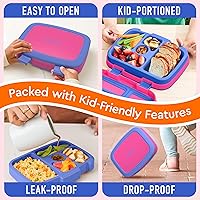 Vista 4 de Bentgo Kids Lonchera Infantil Estilo Bento de 5 Compartimentos a Prueba de Fugas - Tamaños de Porciones Ideales para Edades de 3 a 7 - Duradera, a