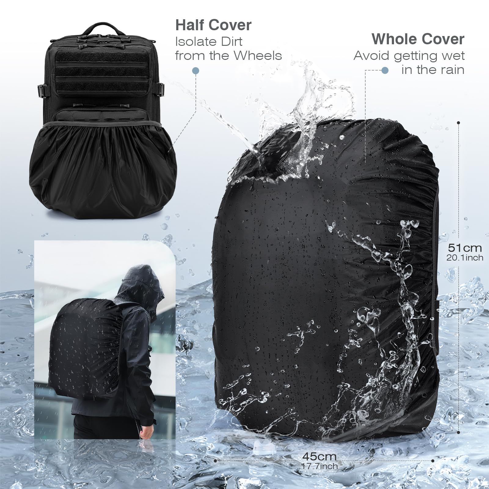SPAHER Sac à Dos Tactique Militaire Multifonction Molle 30L Sac a Dos Voyage 40x30x25 Eurowings Bagage Cabine Sac à Dos Randonnée Trekking Crossfit Homme Peche Survie étanche Armée Backpack