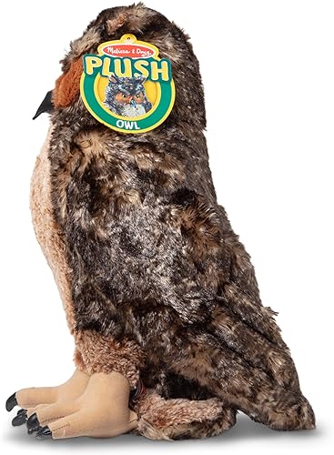 Miniatura 6 de Peluche de búho gigante Melissa & Doug, muy realista, 17 pulgadas de alto
