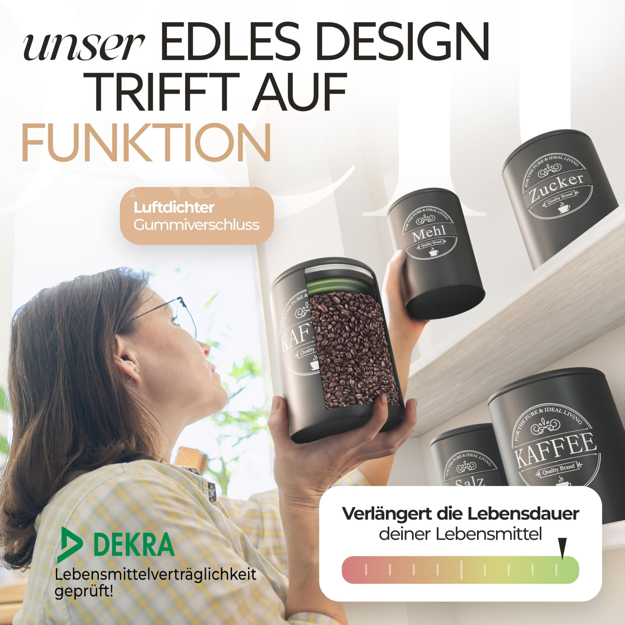 Warmhm Metall Zucker Dose Luftdicht - Stilvolles Aufbewahrung Für Küche