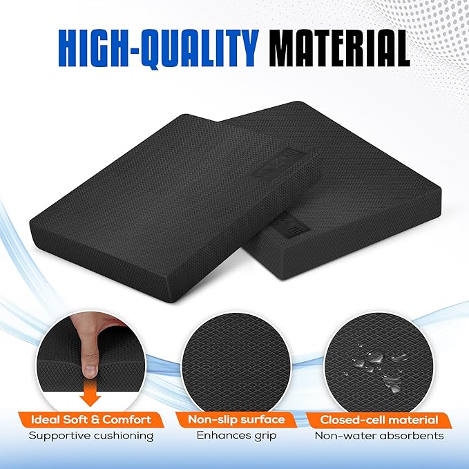 Whether you're looking to enhance your yoga practice, improve your balance, or recover from an injury, the Yes4All Extra Large Foam Balance Pad is a versatile and practical tool for achieving your fitness goals. Its comfortable and non-slip design makes it suitable for use in a variety of settings, from home gyms to professional fitness studios. Incorporating this balance pad into your workouts can help you strengthen your muscles, improve your balance, and prevent injuries during physical activity. Description by ChatGPT.