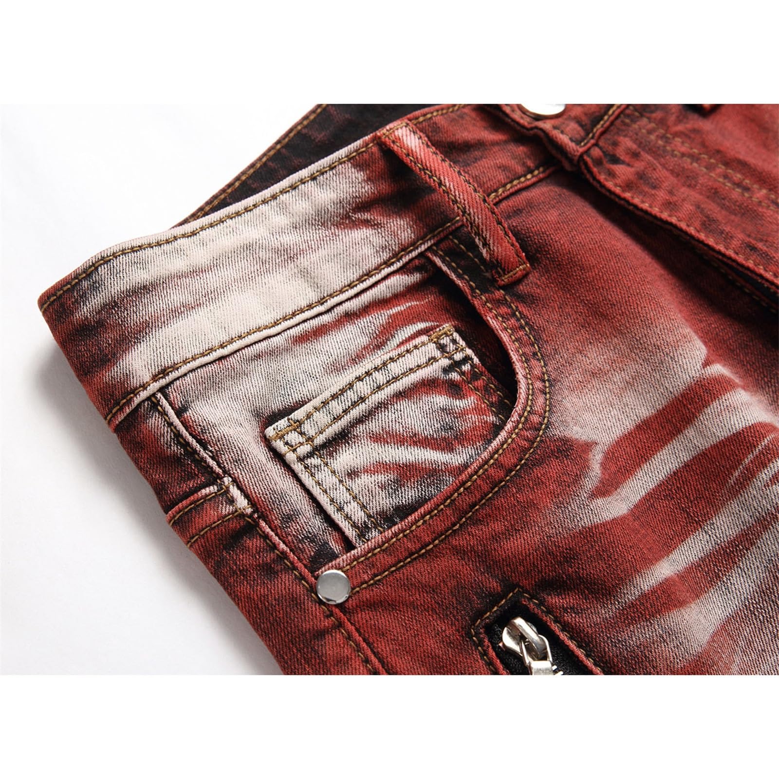Genérico Pantalones para Hombre Pantalones Chinos Slim para Hombre Rasgados Desgastados Desgastados Ajustados Uso Diario Vaqueros De Corte Regular Vaqueros Elásticos De Corte Recto