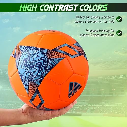 Miniatura 4 de Vizari Toledo Balón de fútbol Entrenamiento al aire libre y divertido fútbol para niños, niñas, jóvenes y niños pequeños Ideal para todos los
