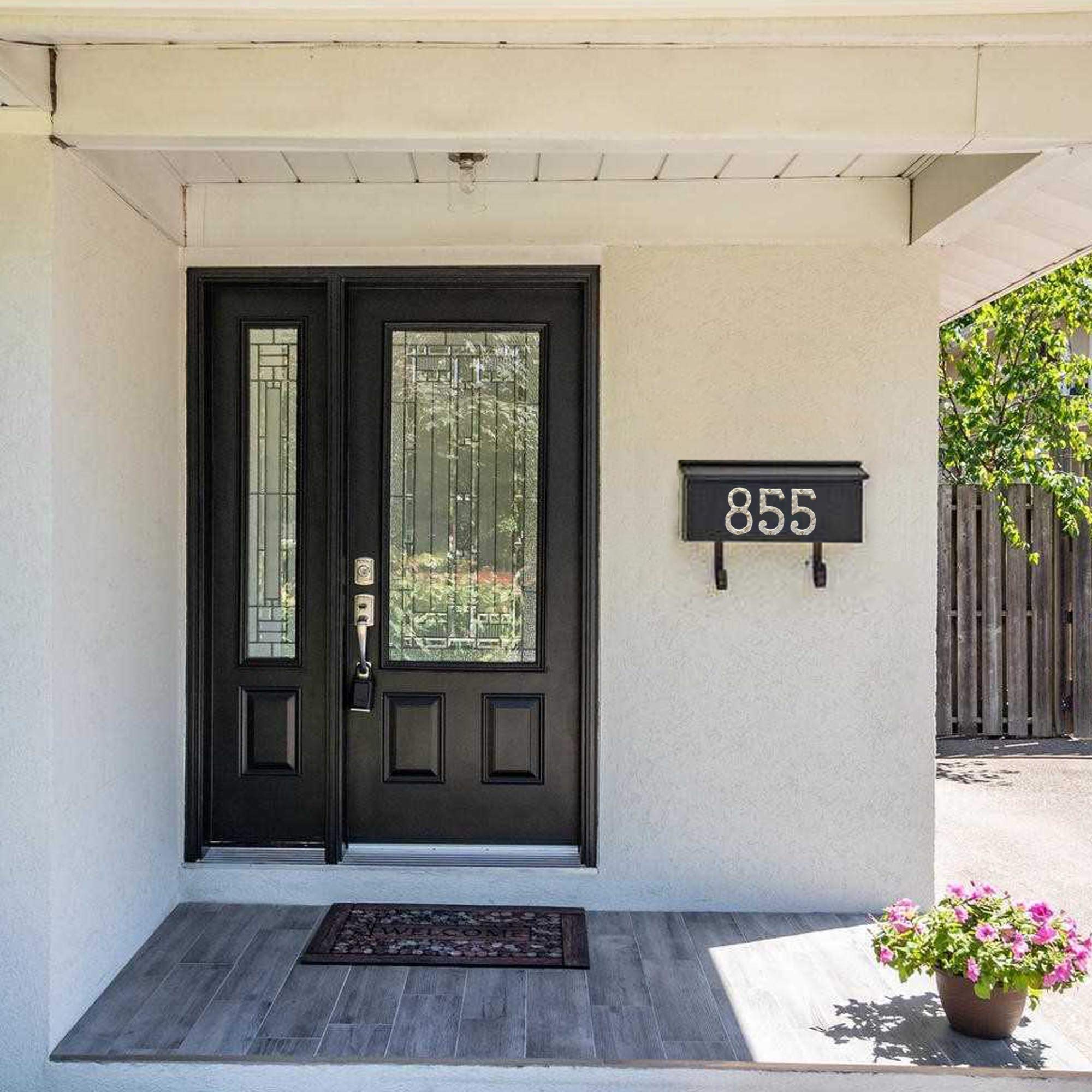 BetLight 5.5 Inch Cast Iron House Numbers - Solid Hammered Red Finish Home Address Signs