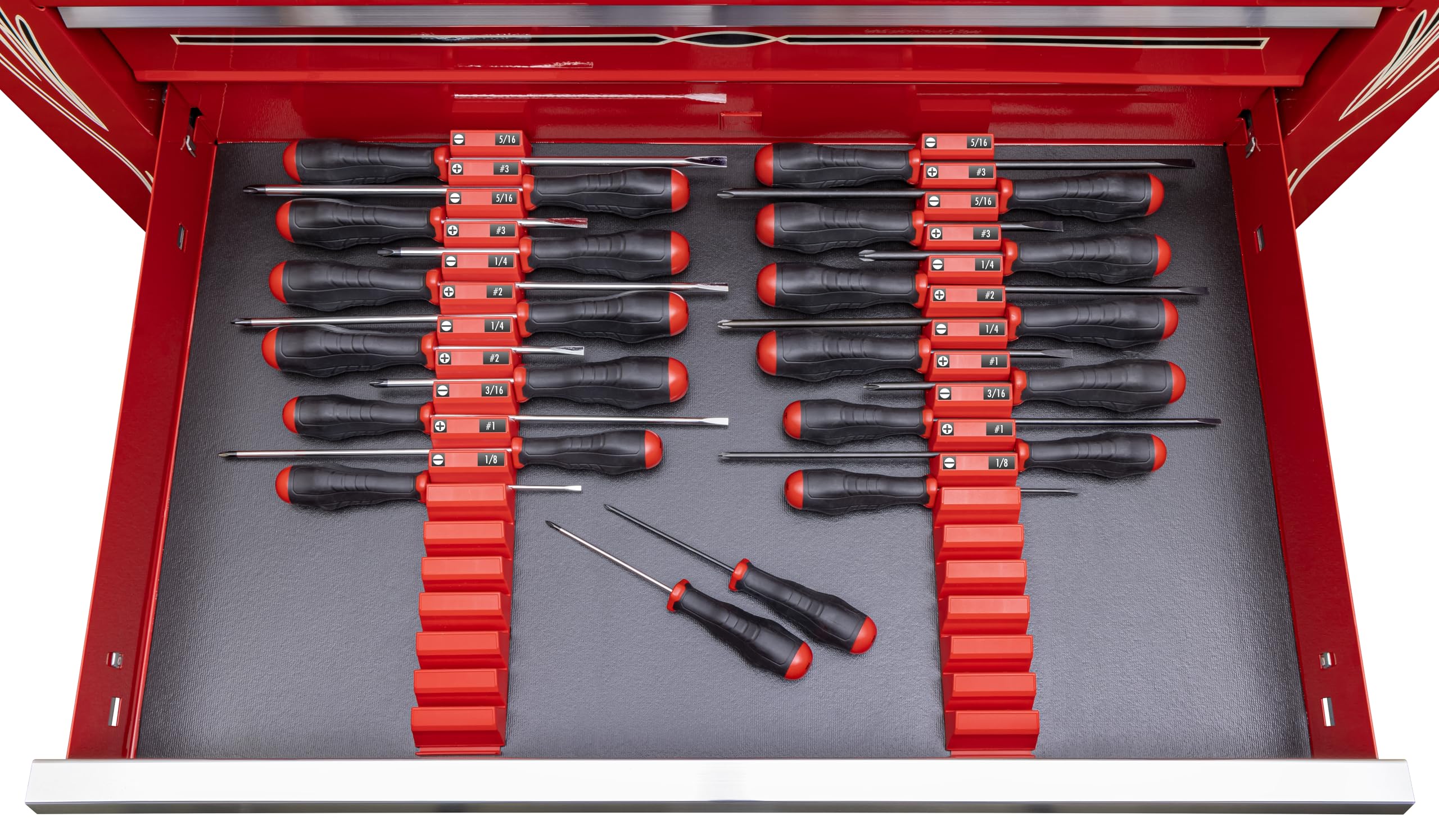 Ernst Manufacturing Modularer Schraubendreher-Organizer für 26 Werkzeuge mit Magnetfuß Schwarz