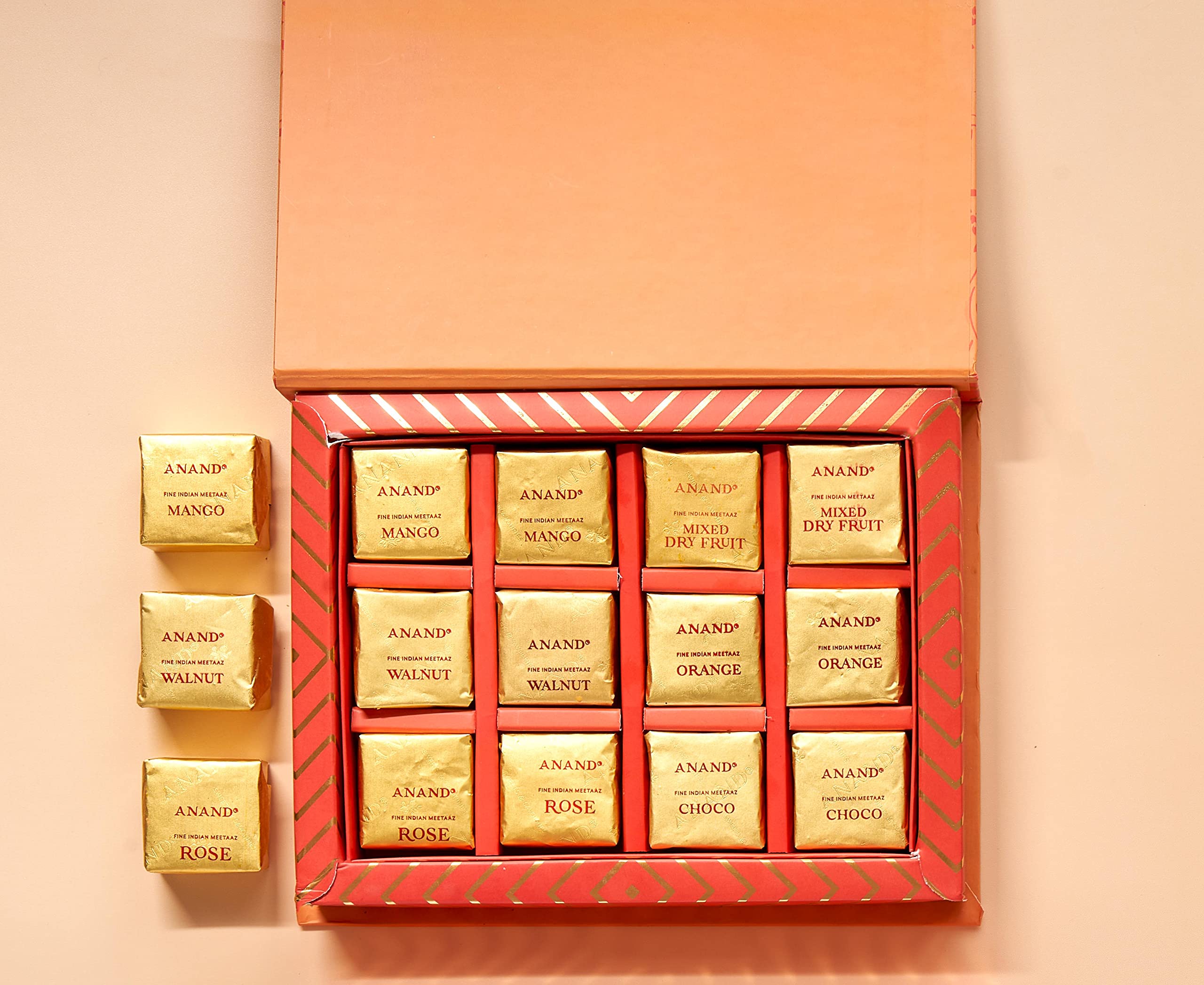 Anand Meetaaz - 12 PC Collection of Flavorued Kaju, Badam, Pista, Ghee, Dark Chocolate Bites Box, 300g (B08M3GMJSJ) Amazon Price History, Amazon Price Tracker