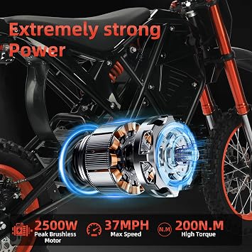 Electric Dirt Bike for Teens Adults, E-Moto Motorcycle Motorbike