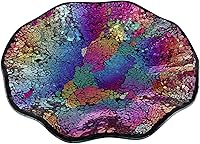 Vista 2 de MDLUU Bandeja de centro de mesa de mosaico, plato de vidrio decorativo de 11.6 pulgadas, cuenco de vidrio para decoración del hogar para mesa