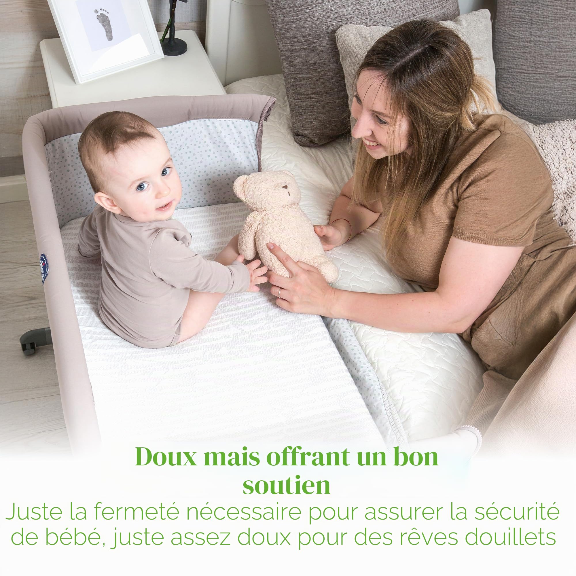 Comfier Sleep Chicco Next To Me Matelas 50 x 83 cm avec housse en bambou super douce s'adapte parfaitement à tous les berceaux Chicco standard Next To Me