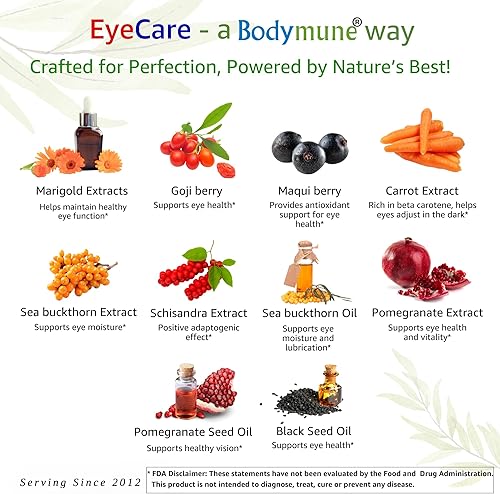 Miniatura 5 de Advanced EyeCare Eye Health Luteína zeaxantina, suministro para 60 días, con extractos de zanahoria Maqui Goji, granada, espino cerval de mar y más,