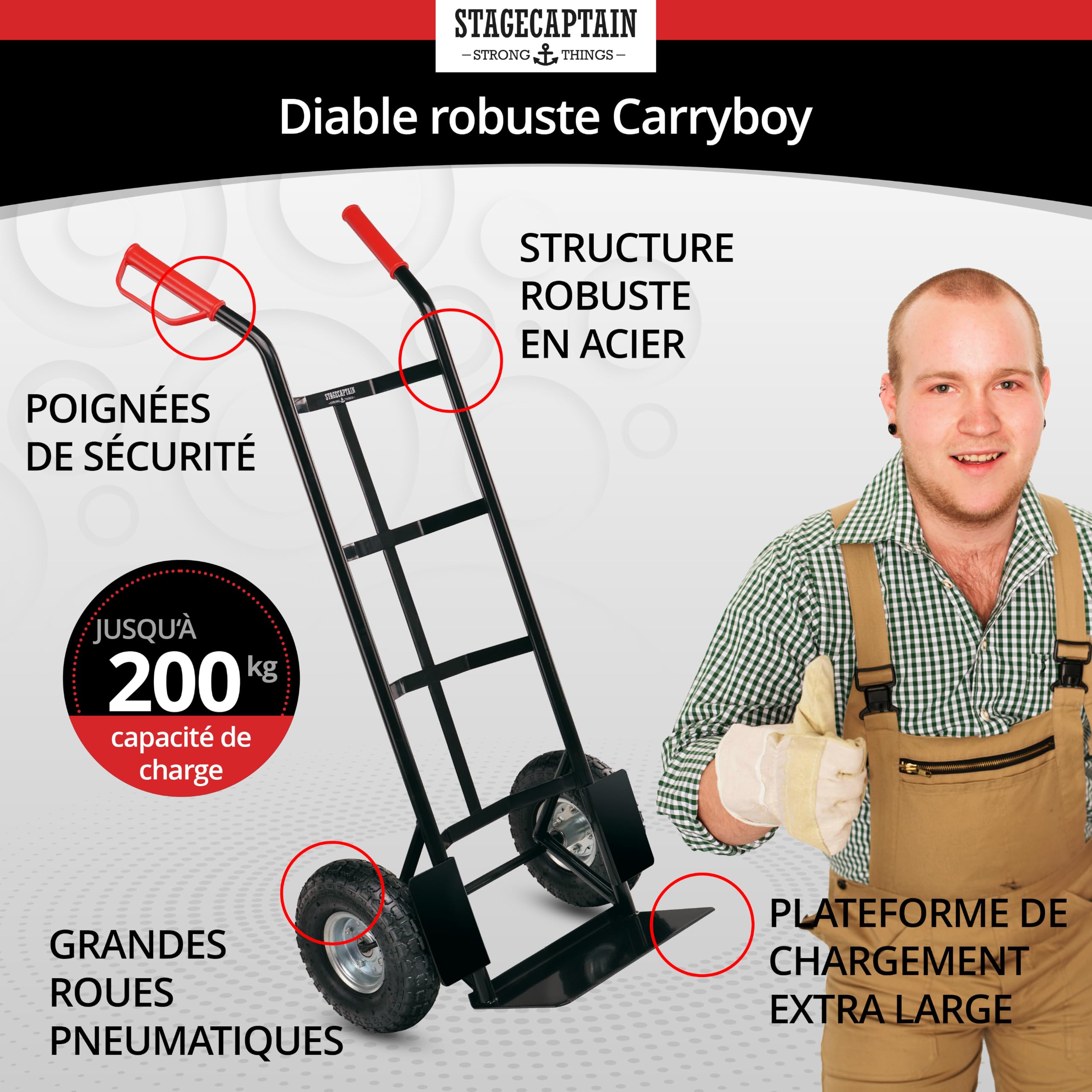 Stagecaptain Carryboy Chariot élévateur, Max. 200 kg