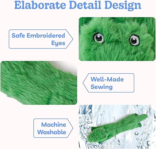 Vista 39 de SHARLOVY Paquete de 5 juguetes chirriantes para perros, juguete arrugado para mascotas, sin relleno, animales de peluche, masticables para perros