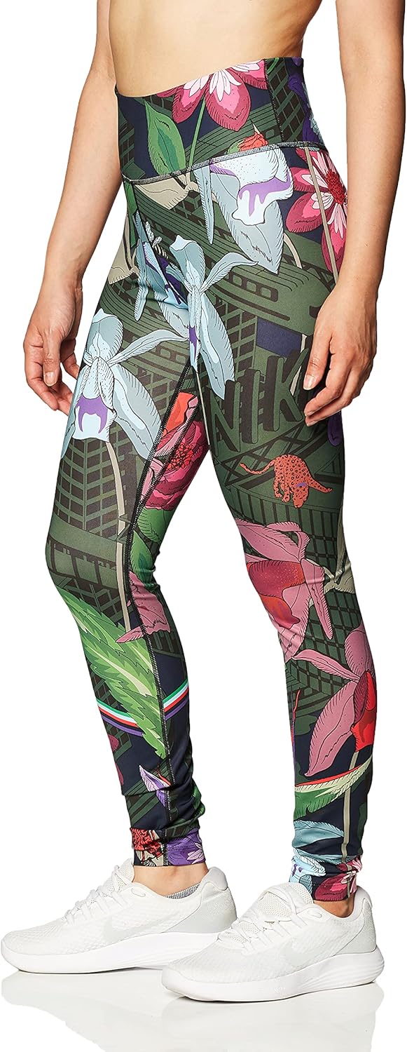 Nike W One Tght Icnclsh PRT Leggings Women Pink - XS - Leggings Pants
