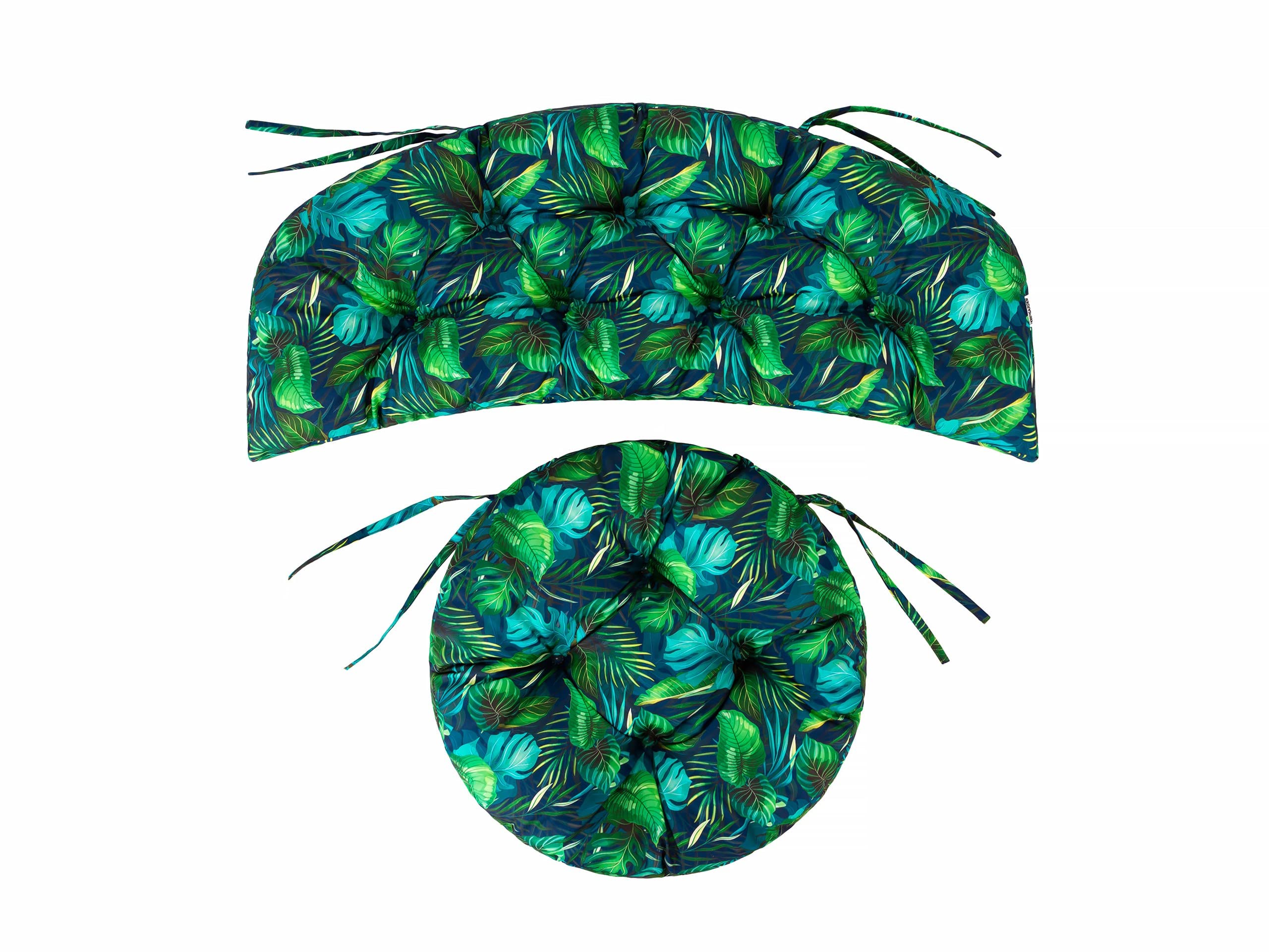 Cuscino per sedia in rattan, panca, panchina, dondolo, cuscino da giardino, 2 + 1 cm, foglia blu