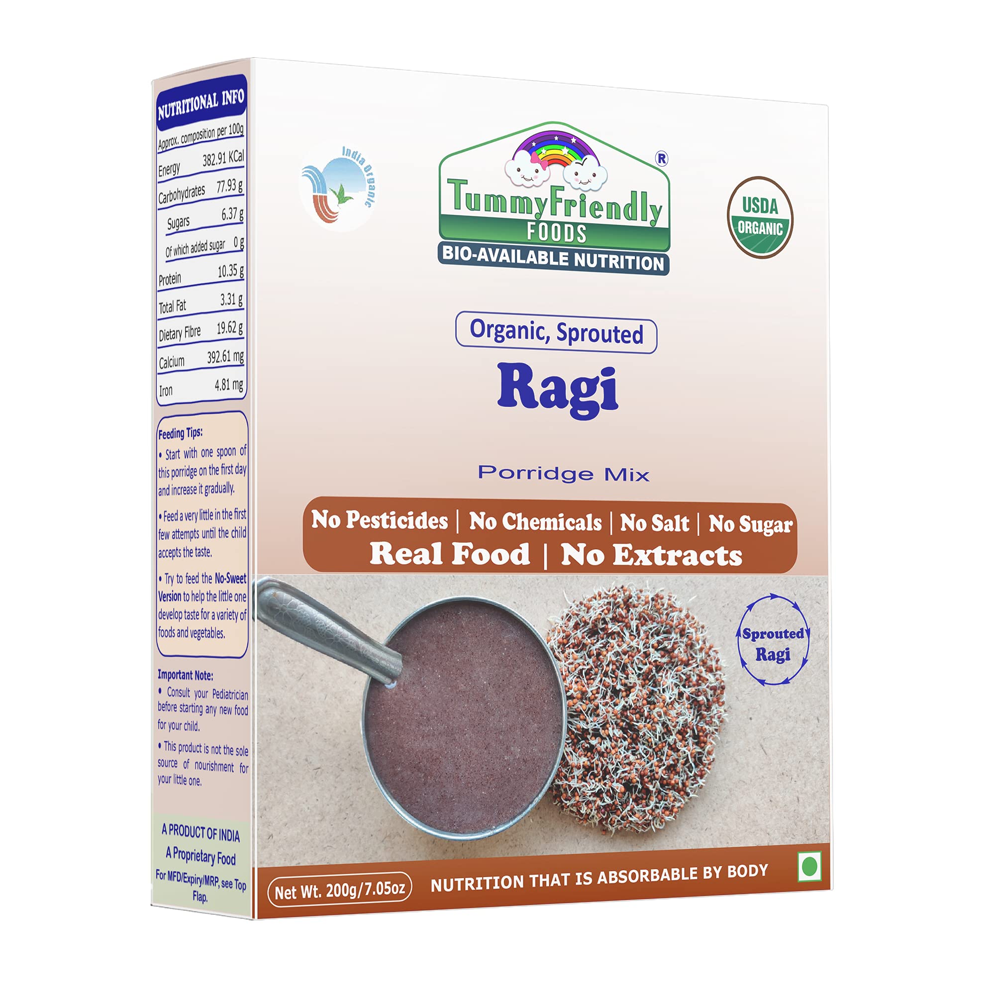 Buy TummyFriendly Foods USDA Certified Organic Sprouted Ragi Flour For
