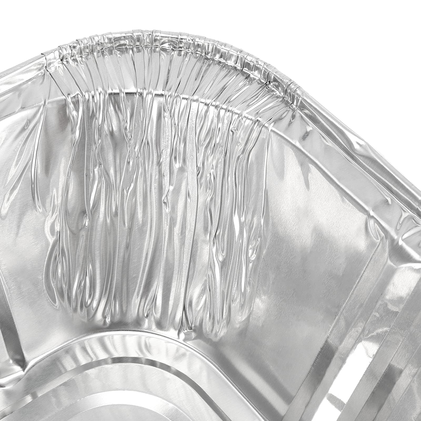 JOIKIT Confezione da 25 vassoi grandi in alluminio da 3500 ml con coperchio, 32 x 26 x 6 cm, contenitori rettangolari per alimenti, per forno, picnic, cucina
