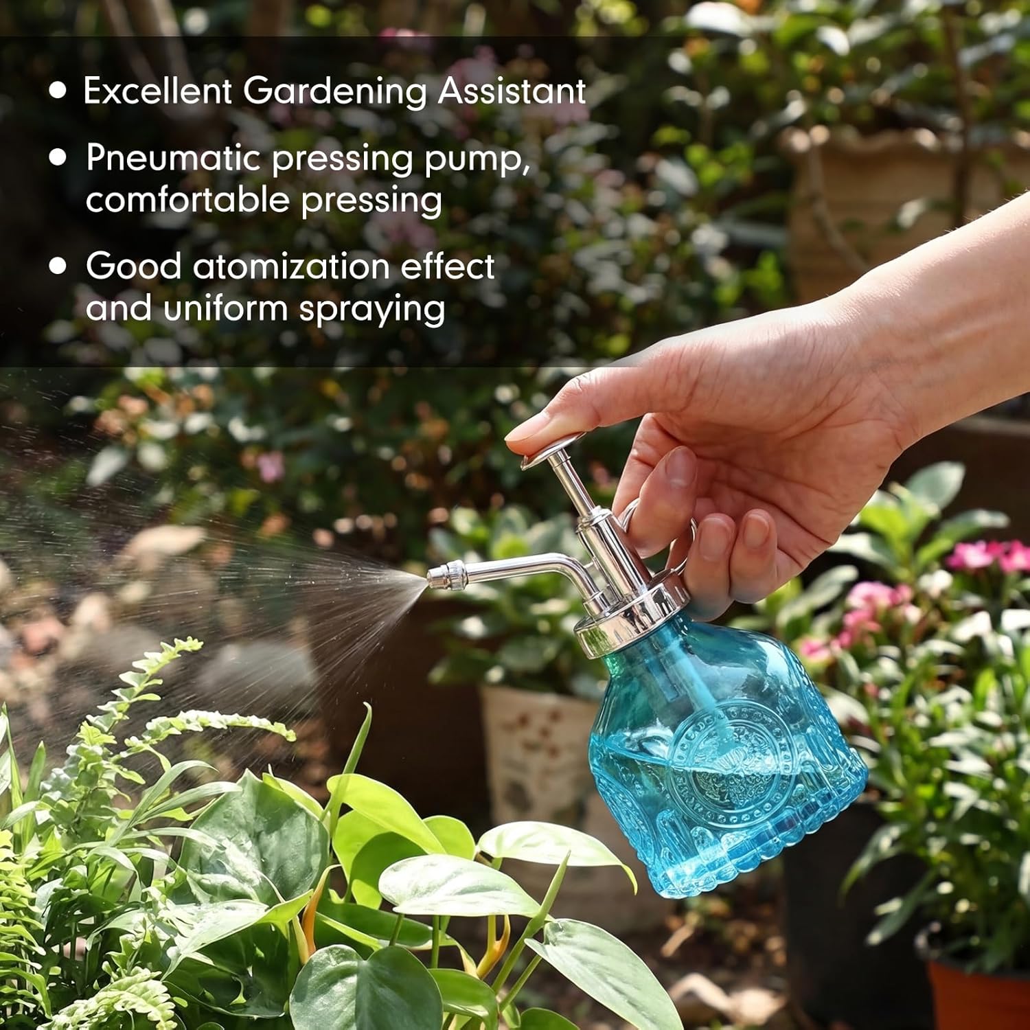 Zopeal 8 Pcs Glass Plant Mister Spray Bottle 200ml Vintage Plant Spritzer Multicolor Succulent Watering Bottle Watering Can 6.4'' with Plastic Top Pumps for Indoor Outdoor Garden Plants (Silver)