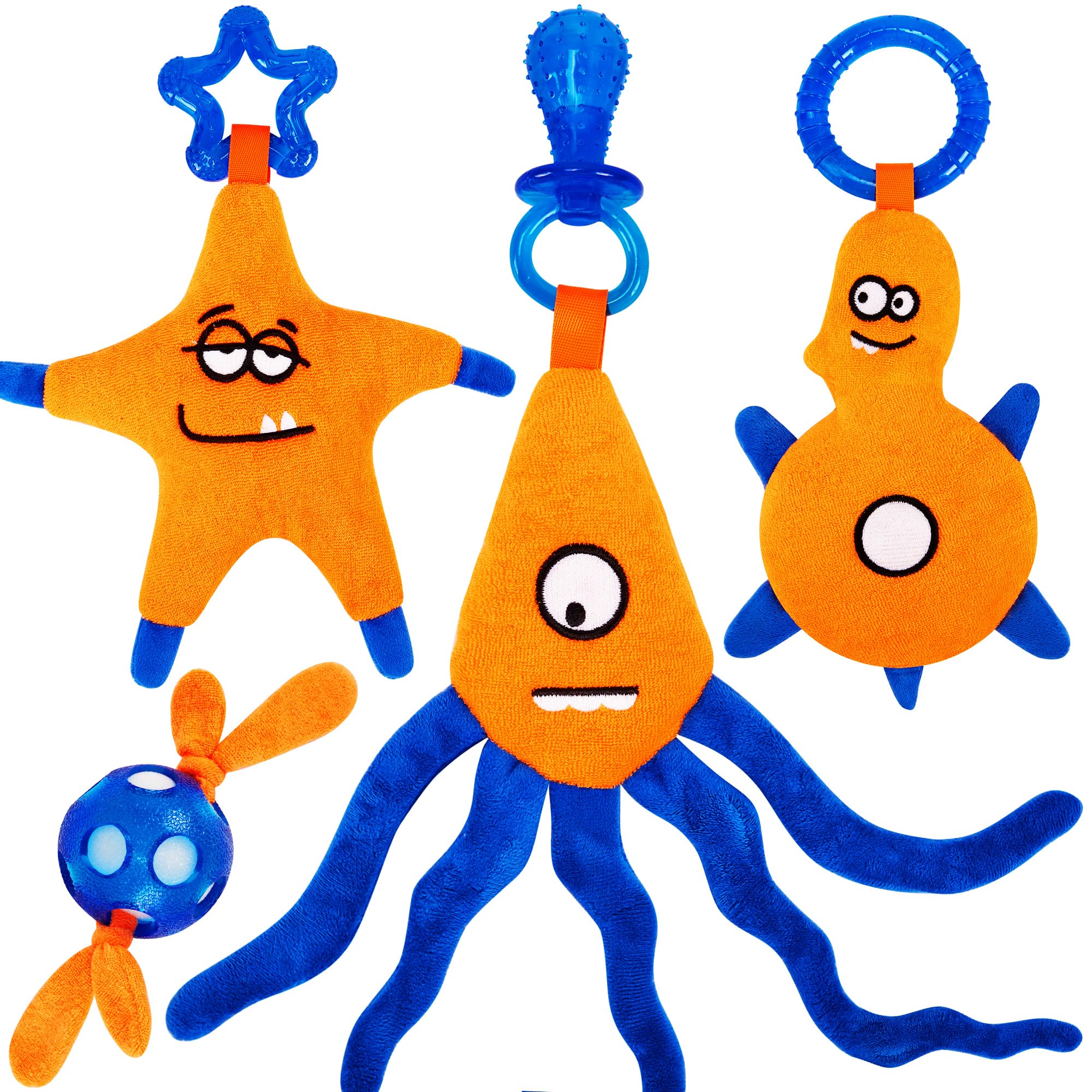 4 Pack Frozen Puppy Toys to Keep Them Busy to Relieve Teething Pain,Chew Toys for Puppies 0-6 Months Relieve Teething Itch, Puppy Teething Rings to Release Excess Energy