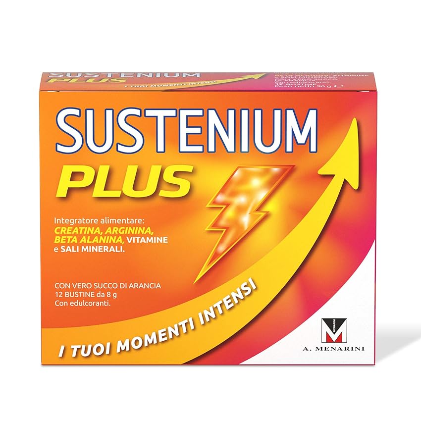 Immagine del prodotto Sustenium Plus - lntegratore energizzante a base di uno specifico complesso di aminoacidi, vitamine e minerali. Per la tua energia fisica e mentale. Confezione da 12 bustine
