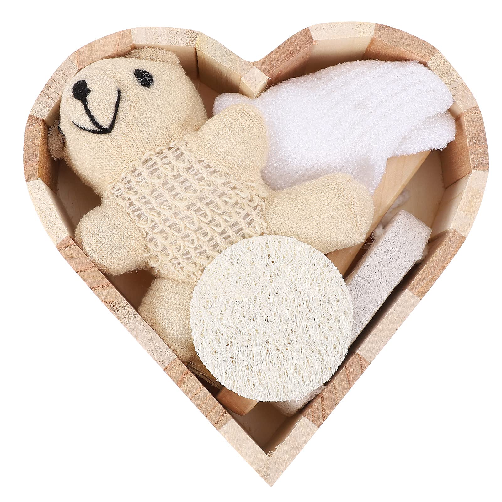 NIMMZ COLLECTION 1 Set Heart- shaped Gift Box Bathing Set Fashionable Bath Tool Suit Bathing Kit for Home Use-image-9