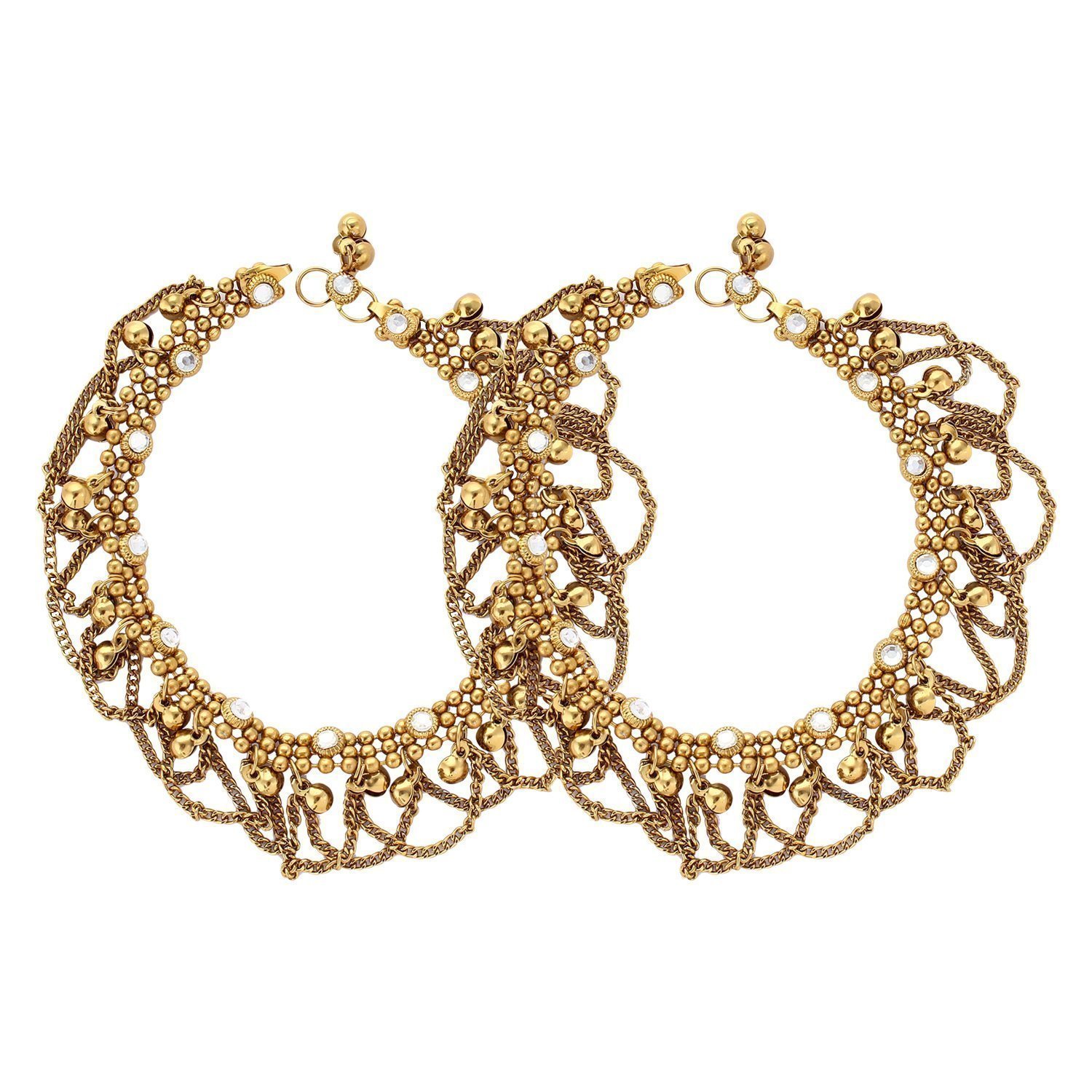 CHARMS Antique Golden Alloy Kundan Anklet For Women & Girls (B01I3YT9Q0) Amazon Price History, Amazon Price Tracker