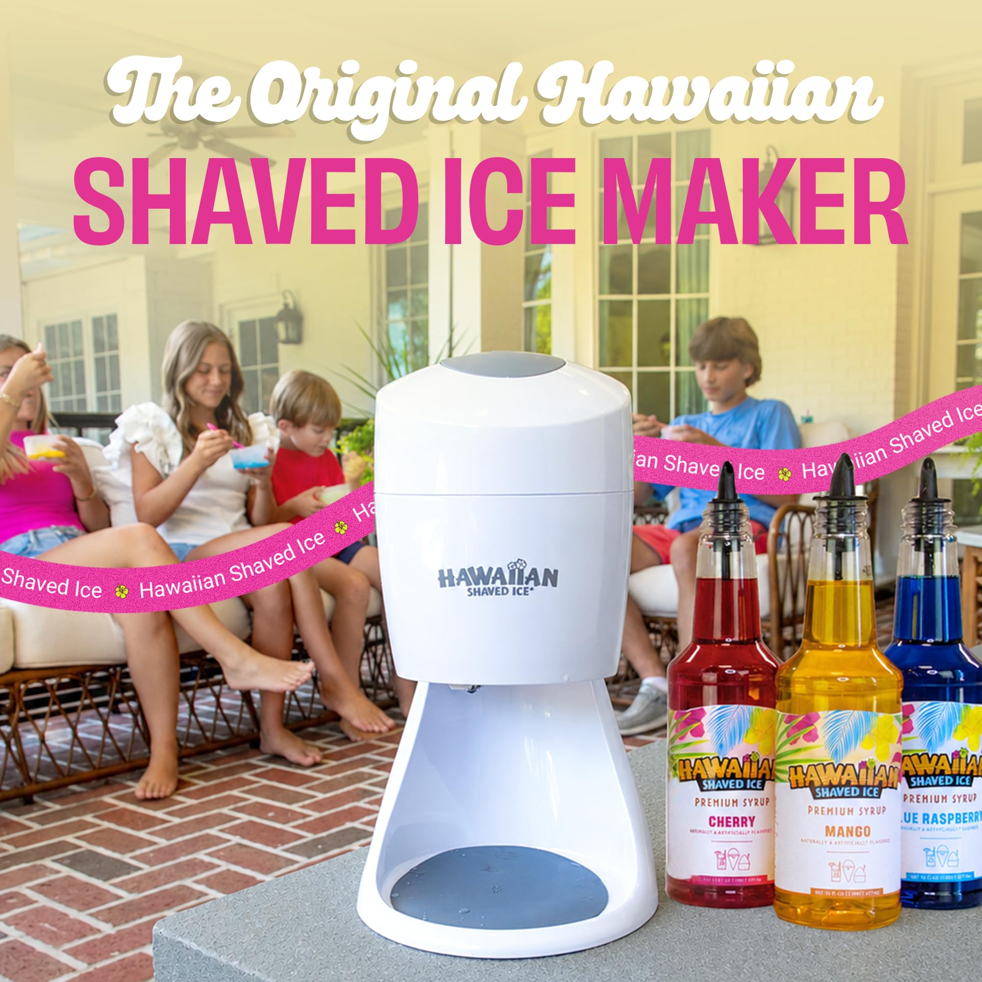 Hawaiian Shaved Ice S900A Snow Cone and Shaved Ice Machine with 2 Reusable Plastic Ice Mold Cups Non-slip Mat Instruction Manual 120V White | Electric Snowcone Icy Drinks and Slushie Maker wi product thumbnail 4